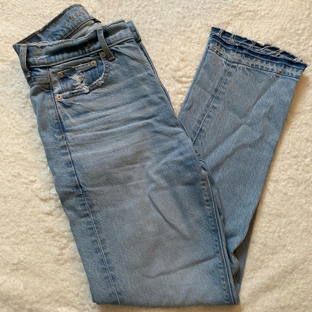 American Eagle Womens High Rise Straight Jeans